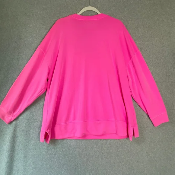 LIVI for Lane Bryant V-neck bright pink pullover sweatshirt size 22/24 - Picture 2 of 8